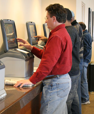 Guests make bets on horse races