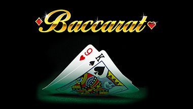 peeking at two cards with text "Baccarat"